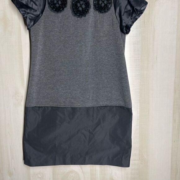 BCBGMAXAZRIA black grey‎ mini dress pockets short sleeve shift style, size XS - Picture 8 of 16